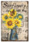 CREATCABIN Sonnenblumen-Blechschild,Vintage-Metallschild,Poster,Retro-Gemälde,Eisenschild,Wanddekoration,Kunstbeschilderung,Wandbild Aufhängen Für Wohnzimmer,Schlafzimmer,Café,Bauernhaus,30x20cm
