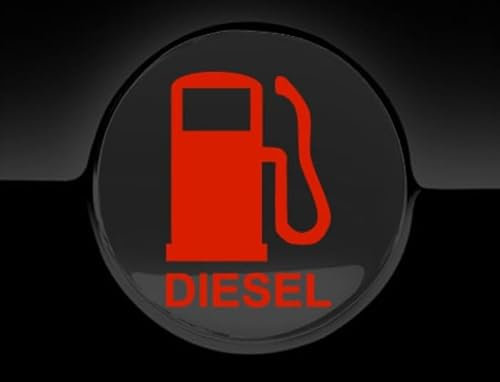 Diesel Fuel Only Fuel Cap Cover Car Sticker Multicolour (Fuel-RED)