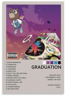 Kanye West Abschlussalbum, Poster, dekorative Malerei, Leinwand, Wandposter und Kunstdruck, moderne Familienschlafzimmer-Dekoration, Poster, 20 x 30 cm