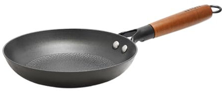lätt Home Sartén Hierro Fundido Antiadherente 20 cm Diámetro Aptos para Cocina de Inducción Vitrocerámica Gas Horno Parrilla Lavavajillas - Mango Madera Acacia Removible - Libre de PFOA