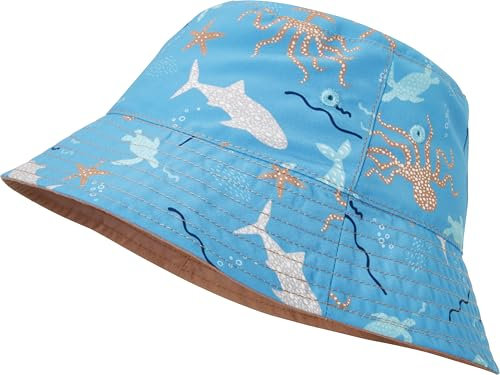 Playshoes Jungen UV-Schutz Fischerhut Bademütze Kopfbedeckung, Meerestiere, 55cm