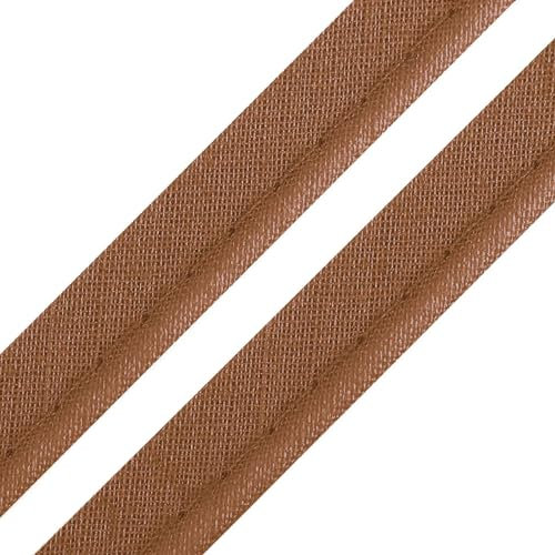 5m Paspelband Stoffband Nähkante Paspelschnur zum Nähen 10mm breit Farbwahl, Größe:10mm, Farbe:kupferbraun