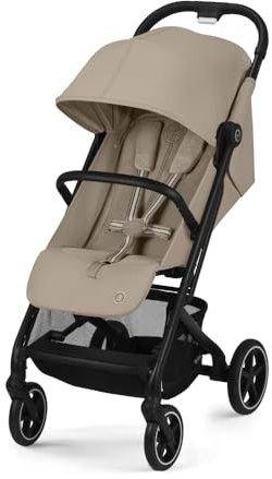 CYBEX Beezy 2 Stück Kompakter und leichter Reisebuggy, kompatibel mit CYBEX Autositzen, Mandelbeige