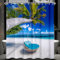 Lerores Duschvorhang 150x200cm Strand, Beschwerter Saum Antischimme, Wasserabweisend, Waschbar Polyester Badevorhänge mit 10 Ösen und Duschvorhangringen für Badezimmer, Badewanne
