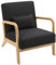 CLP Poltrona Relax Hibbing I Comoda Poltrona Imbottita in Tessuto I Struttura in Legno di Gomma I Poltrona per Soggiorno e Camera da Letto, Colore:Nero
