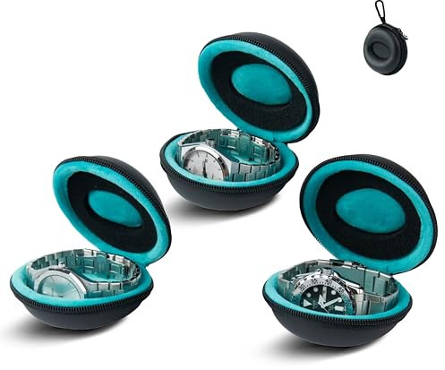 MINOIC Uhrenbox EVA und Nylon - (3 STÜCK) - Watch Case mit Reißverschluss - Uhrenetui Resistent für Uhren und Smartwatches - Uhrenbox 1 Uhr Multifunktional - Kompakt (bis zu 54mm)