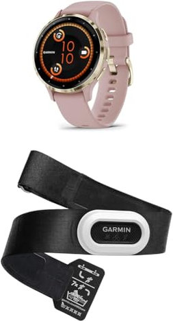 Garmin Venu 3S – GPS-Fitness-Smartwatch mit Bluetooth Telefonie und Sprachassistenz, Ultrascharfes 1,3/1,1 Zoll & HRM-Pro Plus – Premium Brustgurt