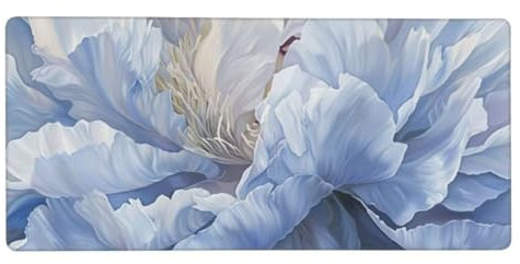 Gaming Tapis de Souris Bleu, Grand Tapis de Souris XXL 900x400x3mm, Fleur Tapis Souris Clavier et Bureau Surface Lisse et Base en Caoutchouc Anti-dérapant Soft Cloth, PC et Ordinateur Portable N1-296