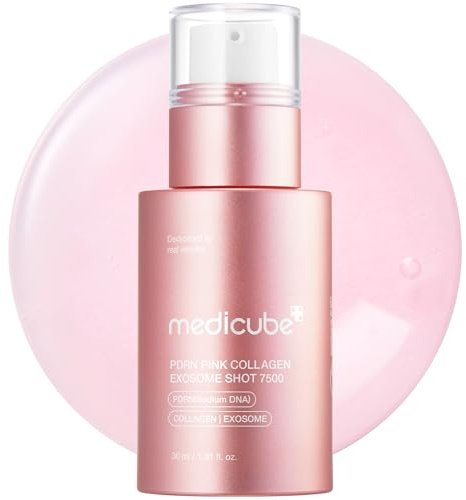 medicube Exosome Shot PDRN Pink Collagen 7,500 PPM Spicule Facial Serum | Liquid Skin Booster | Exosome, Salmon DNA Spicules | Uneven Skin Tone, Pore Care, Skin Texture | Korean Skincare, 1.01 fl.oz