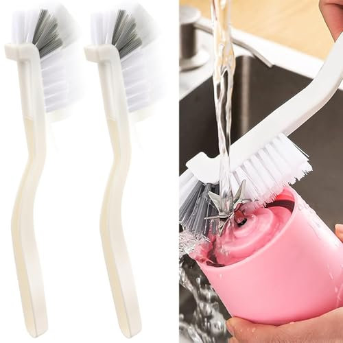 DILUSILK 2 Pcs Kitchen Brushes, Sink Cleaning Brush, Angle Cleaning Brush for Small Space Crevice, Nylon Bristles, PP Handle
