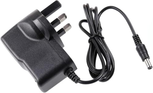 DUSTEWQ 9V 1A Power Adapter, 1000mA AC-DC charger interface 5.5 × 2.5mm UK Plug Wall, compatible with ADSL Router Arduino/Center Positive