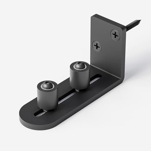 TSMST Guide de sol pour porte coulissante Fit Max 7 cm d'épaisseur, double rouleau de porte coulissante, sol lisse et silencieux