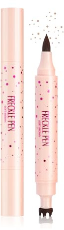 Doppelkopf-Stift für natürliche Sommersprossen, wasserfestes Make-up-Tool zum Simulieren von Hautflecken, langanhaltender 5-Punkt-Gesichtsstempel, Eyeliner-Stift #01 ZARTES BRAUN