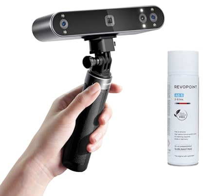 Revopoint POP 3 Plus 3D-Scanner für 3D-Druck Standard & 3D Scanning Spray, Handscanner mit 0,04mm hoher Präzision, Vollfarbscan für mittlere Objekte