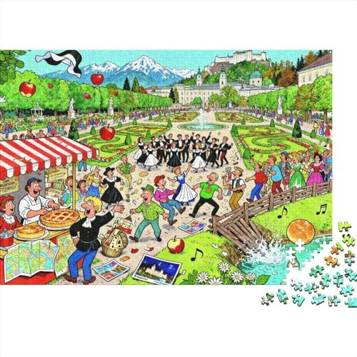 Salzburg Sound of Music Singalong Hölzerne Puzzles Wasserfest 1000 Teile DIY- Puzzle Geschenke Für Erwachsene Bunt Herausfordernde Puzzlespiele
