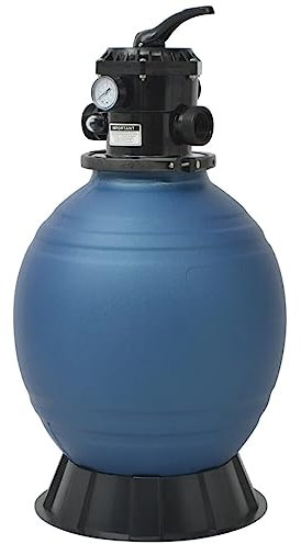 vidaXL Filtro a sabbia per piscine fuori terra e fuori terra con valvola a 6 posizioni, sistema di filtraggio piscina, filtro a sabbia per piscina, blu