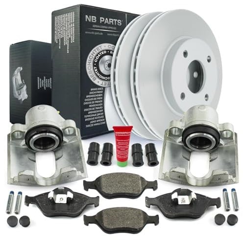NB PARTS Bremssättel Bremsscheiben Bremsbeläge vorne passend für Ford Fiesta Fusion Ka Mazda