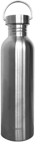 Qwetch - Gourde Simple Paroi Inox 1L - Gourde Nomade Ultra Légère - Etanche, Sans BPA & Réutilisable - Gourde non isotherme pour Sport, Voyage, Bureau, Randonnée