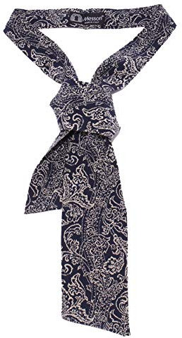 Messori 5921Y cravatta ascot uomo silk blue/beige ascot tie men [ONE SIZE]