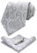 JEMYGINS Graziös Paisley Elegant Herren Krawatte und Einstecktuch mit krawattenklammer Sets (Silber2)