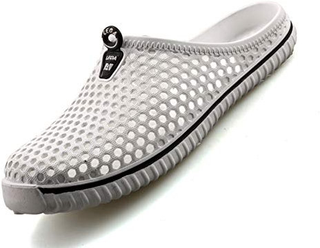 SAGUARO Gartenschuhe Damen Herren Slip On Outdoor Hausschuhe Leichte Pantolette Sommerschuh Weiß Gr.41