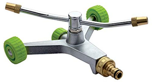 S&M Aspersor de riego enterrado 2 Brazos con Ruedas Metal Cromado