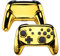 eXtremeRate Grips Case kompatibel mit Nintendo Switch Pro Controller, Glossy DIY-Ersatz Full Gehäuse Frontplatte/Backplate&Griff Hülle Set für Switch Pro Controller-Chrome Gold