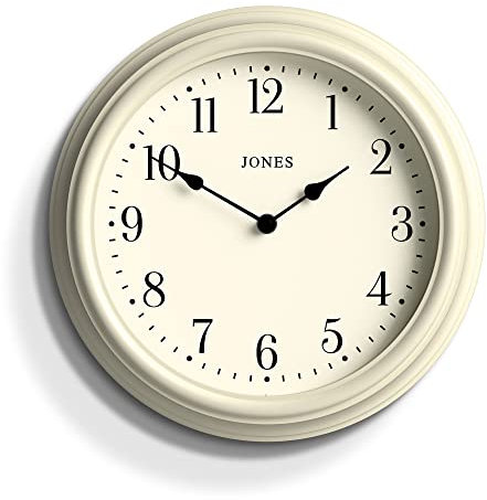 JONES CLOCKS® Venetian wanduhr | Klassische runde Uhr | 30cm | Blasscreme | Arabische ziffern | Traditionelles Design, ideal für küche, Wohnzimmer oder Schlafzimmer