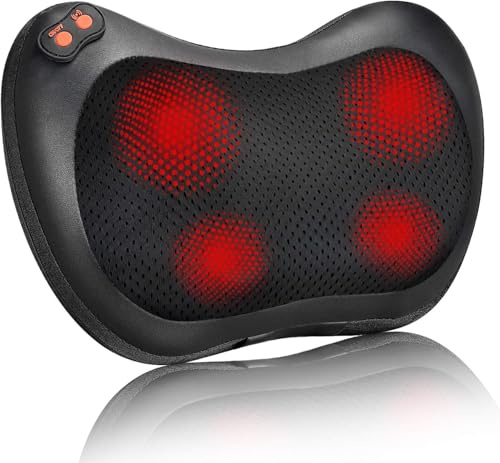 iKristin Back Massager, Shiatsu Neck Massager with Heat, Electric Back Massager for Shoulder, Back, Leg, Deep Tissue Kneading Massage to Relief Muscles, Massage Pillow for Mom/Dad/Women/Men M