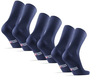 DANISH ENDURANCE Calcetines para Diabéticos, 3 Pack Azul Marino Azul 35-38