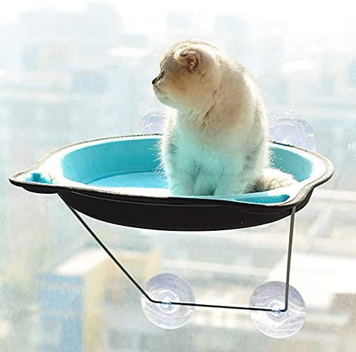 Hamac chat Chat Fenêtre Monté Lit Sunshine Siège Fenêtre Hamac Perche Coussin Lit Étagère Suspendue Siège Chat Se Prélassant Hamac Ventouse Nid Suspendu Maison Pour Animaux De Compagnie,Bleu l