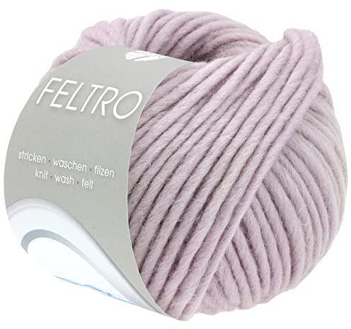 LANA GROSSA Feltro | Filzgarn für Kreativhandwerk, vielseitig einsetzbar, hochwertige Wolle zum Nass- und Trockenfilzen | Handstrickgarn aus 100% Schurwolle | 50g Wolle zum Stricken & Häkeln | 50m