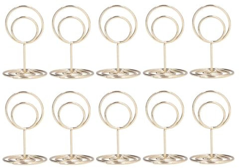 10 PCS Mini porta carte segnaposto, porta cartelli da tavolo porta numeri da tavolo, porta foto per scrivania porta foto con base rotonda porta foto porta carte regalo Supporti per numeri da tavolo