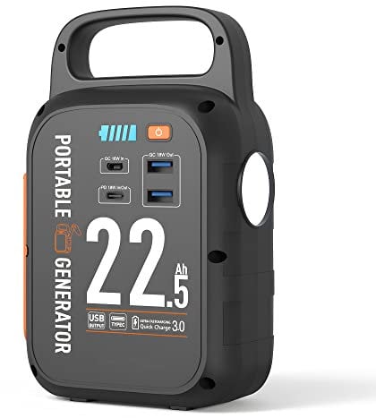 CAPTOK Crank Power Bank 22500mAh, 18W Carga rápida USB Tipo-C, 83.25Wh generador de energía con luz LED para Emergencia Camping al Aire Libre.
