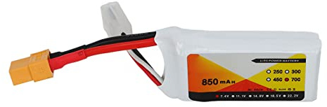 RiToEasysports Lipo Battery, 850mah 70C 7.4V 2S Lipo Power Battery Battery with XT60 Plug for QAV250 Quadcopter RC Racing Car Adult Toy