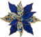 Oairse 4PCS Large Glitter Poinsettia Flowers 12/30cm Blue Artificial Christmas Flowers Picks with Long Stem Christmas Tree Decorations for Xmas Tree Ornaments Wedding New Year Halloween