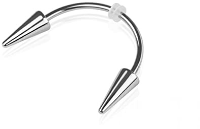 Luxe Modz 16G Vampirzähne Smiley Lippenpiercing Schmuck Zähne Zahnersatz Barbell Zähne Spike Chirurgenstahl Lippenring Körperpiercing für Halloween Kostüm Party