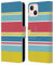 Head Case Designs Azul Y Rosado Colección Stripes Carcasa de Cuero Tipo Libro Compatible con Apple iPhone 13