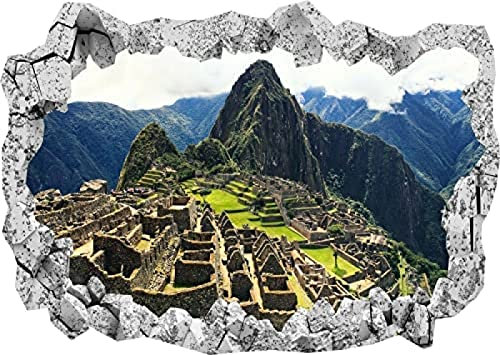 Durchbruch Wandtattoos Machu Picchu Peru Natur Berge 3D Wandaufkleber Poster Aufkleber Wandbild Zimmer Z235 55x80cm