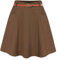 Belle Poque Damen Eleganter Retro Minirock mit Gürtel Hohe Taille A-Linie Ausgestellter Fließender Rock für Ausgehende Braun BP0828-02 M