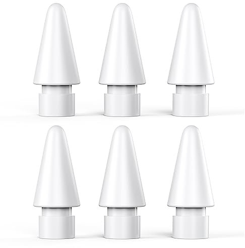 MOGOOD Pencil Tips for Apple Pencil 1st/2nd Gen iPad Pro/Air/Mini - White, 6 Pack