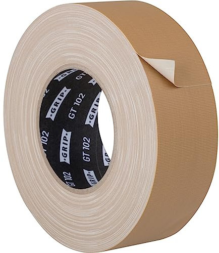 GRIP Eventbasics Gewebeband matt GT 102 | 50 mm x 50 m | Gaffa Tape ablösbar bis zu 3 Wochen | reflexionsfrei | schonendes Klebstoffsystem - hellbraun