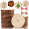 Miaikoe Natürliche Holz Scheiben 20pcs 8-9 cm Unfinished DIY Handwerk vorgebohrt mit Loch Runde Holzkreise für Kunst Rustikale Holz Scheiben Weihnachtsschmuck Dekor