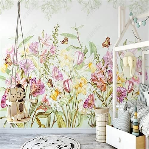 Frische Tapete Wohnzimmer Cluster Modern Aquarell Blumen Innenhintergrund Tapete Schlafzimmer Dekoration Tapeten Wohnkultur Fototapete 3D Effekt Wohnzimmer Schlafzimmer Kinderzimmer-430cm×300cm