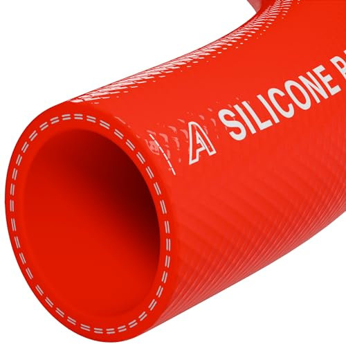 Tuyau flexible en silicone 2 plis pour chauffage, radiateur, liquide de refroidissement, eau et air, rouge, 13 mm x 21 mm