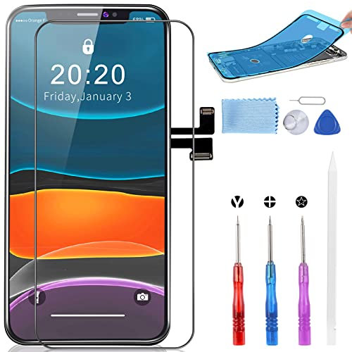 Beefix Display für iPhone 11 Pro LCD Bildschirm Ersatz 5.8 3D Touchscreen Digitizer Bildschirm Rahmenbaugruppe mit Reparaturwerkzeugen (Modell A2160, A2217, A2215)