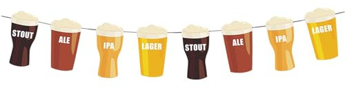 5M Oktoberfest Dekorations Banner, Dunkles Bier Banner, Oktoberfest Partyzubehör mit Bunting Flaggen, Bayerischer Banner Wimpel für Oktoberfest Bierparty Dekorationen