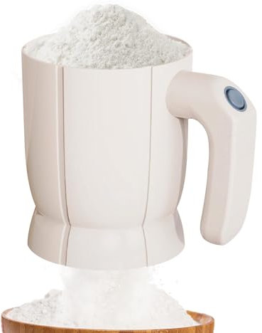 Wezalget Backmehlsieb | Batteriebetriebenes elektrisches Mehlsieb Maschine Handmehlsieb Küche Backen Mehlsieb – für Mehl und pulverisierte Zutaten