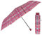 PERLETTI Regenschirm Kompakt Handtasche für Damen - Taschenschirm Manuell für Frauen Mädchen - Damenschirm Regen Schirm Sturmfest Leicht Mini - Durchmesser 97 cm (Kariert Rot)