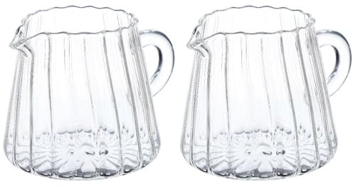 iplusmile Glaskrug Elegant Geformter Glas-Milchkännchen Teekrug Aus Glas Kaffee-Milchkännchen Kreativer Krug Zum Aufschäumen Von Milch Milchaufschäumer Tasse Milchkännchen (200 Ml)